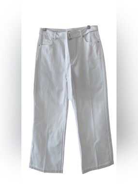 Zara White Wide-Leg Pants with Self Belt